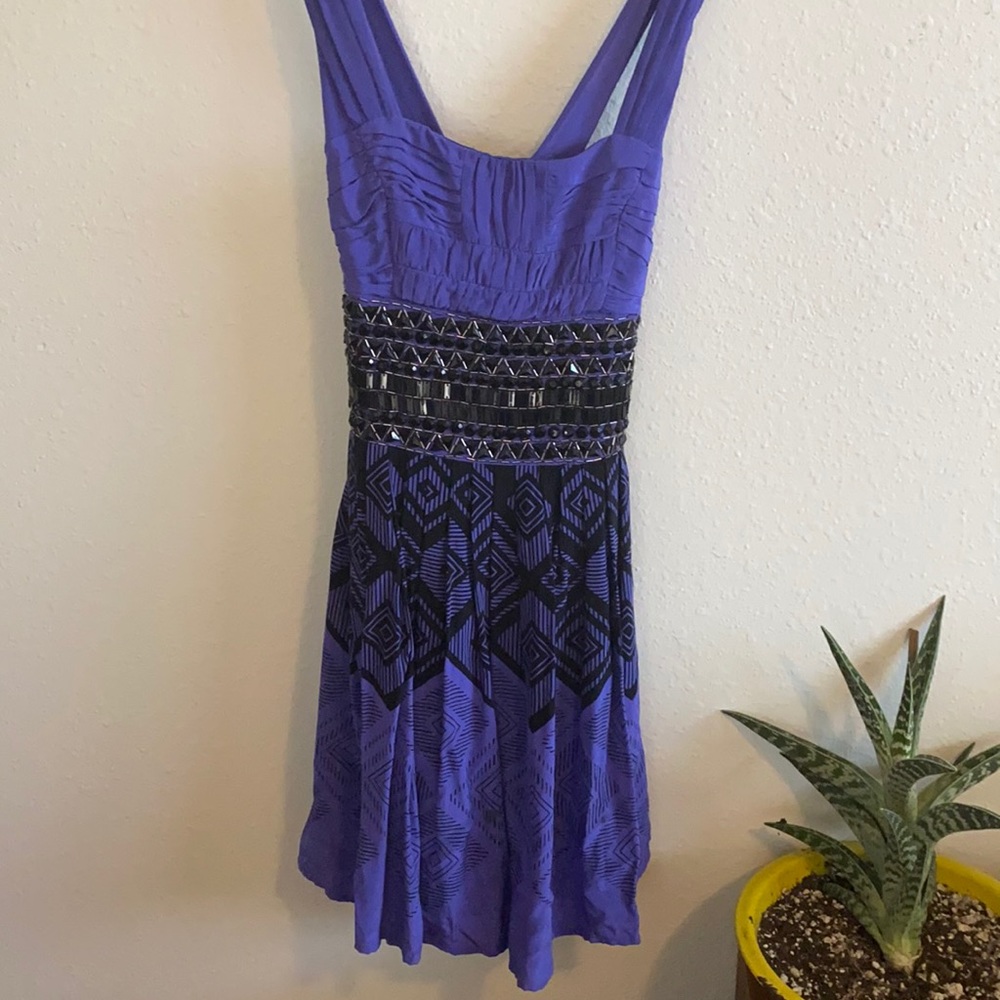 Stunning purple and black silk bebe dress